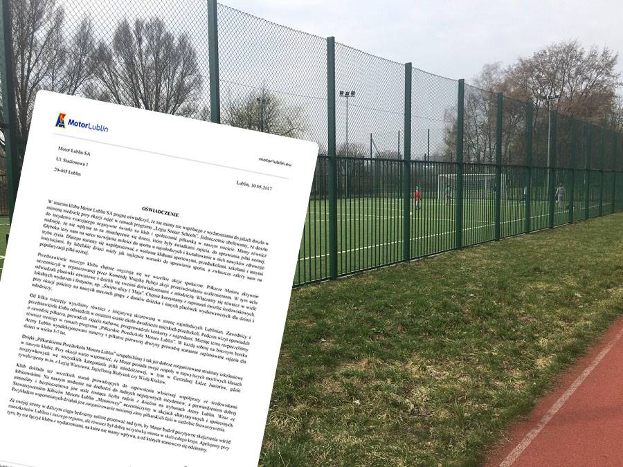 Legia Soccer Schools lublin boisko oświadczenie motor lublin