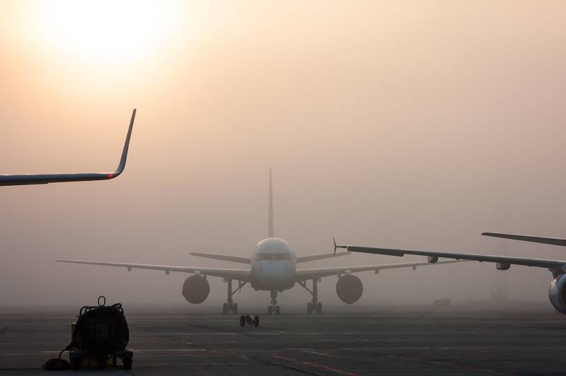 mgła lotnisko