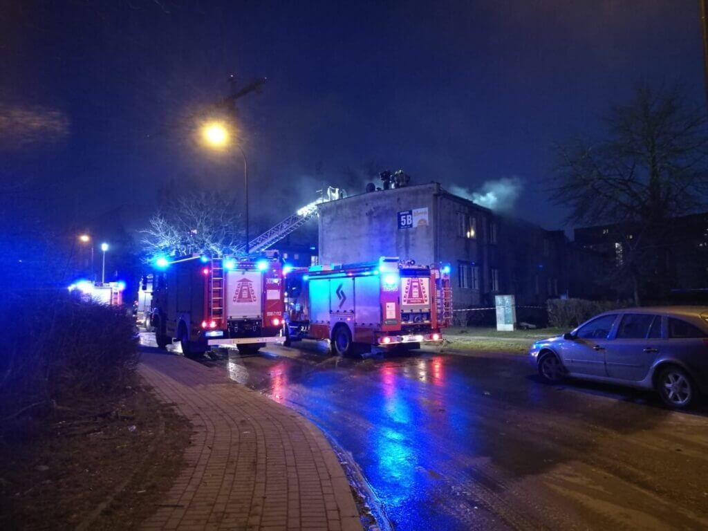 Pożar budynku mieszkalnego przy ul. Wrońskiej 5B w Lublinie | fot. KM PSP Lublin