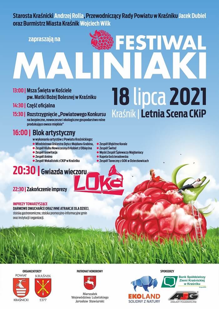 Festiwal MALINIAKI 2021 w Kraśniku