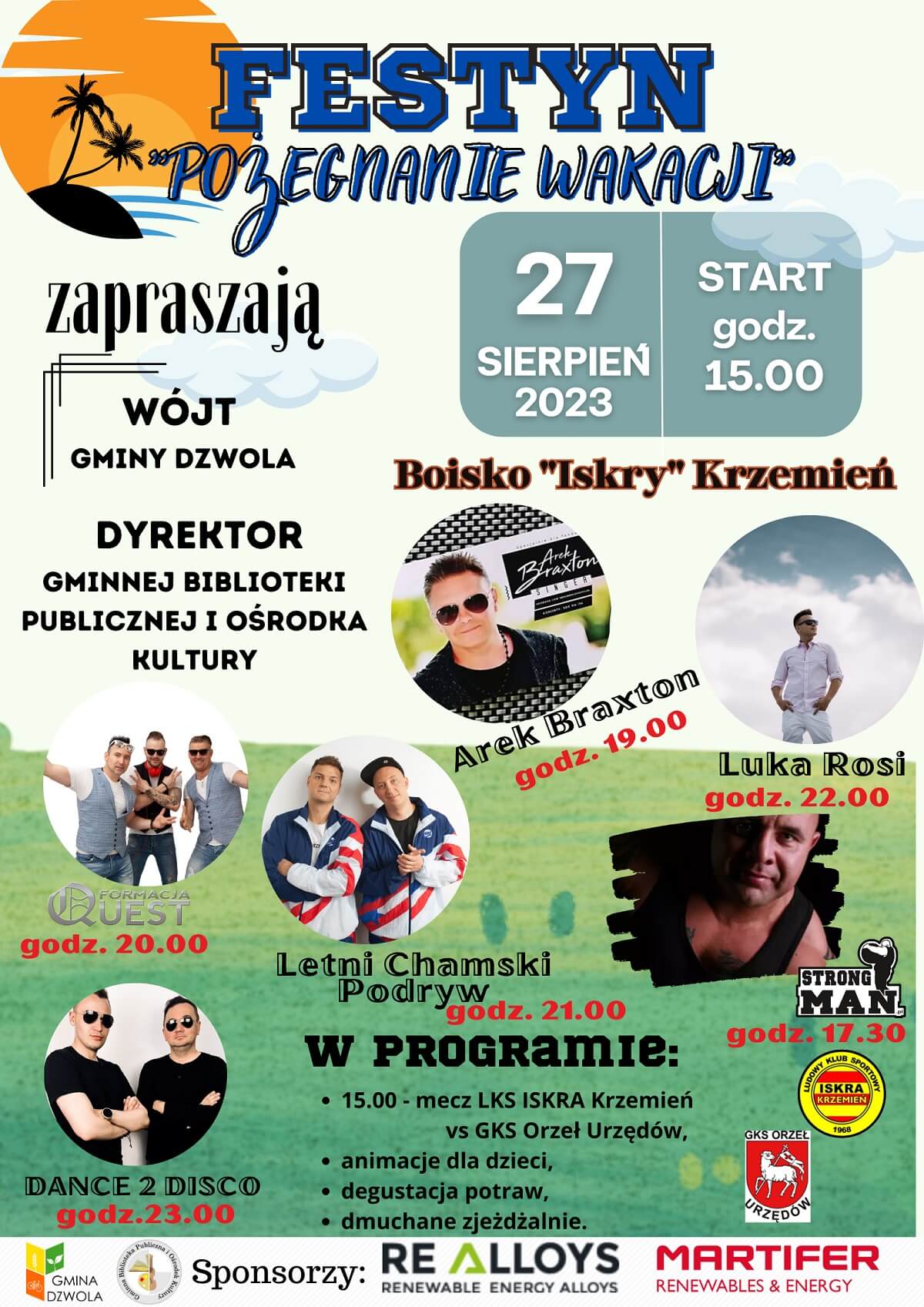 Festyn Pożegnanie Lata w Krzemieniu 2023 - plakat, program wydarzenia
