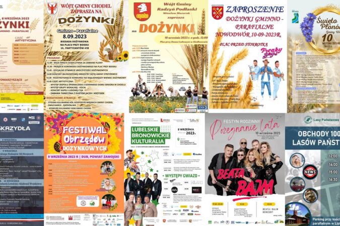 Zestawienie imprez dożynkowych i festynów w województwie lubelskim na weekend 8-10 września 2023