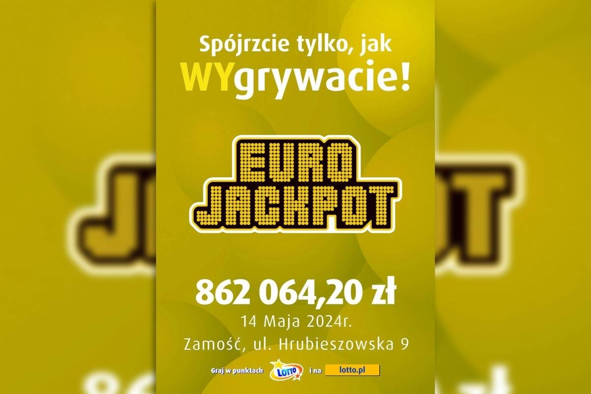 Szczęśliwiec z Zamościa wygrał ponad 860 tys. zł w Eurojackpot. Wiemy, w której kolekturze Lotto padła wygrana