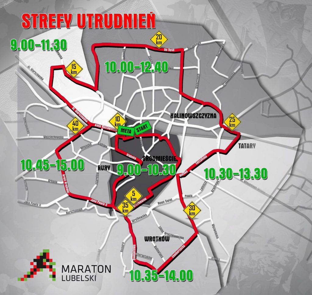 5 maraton lubelski utrudnienia w ruchu mapka godziny