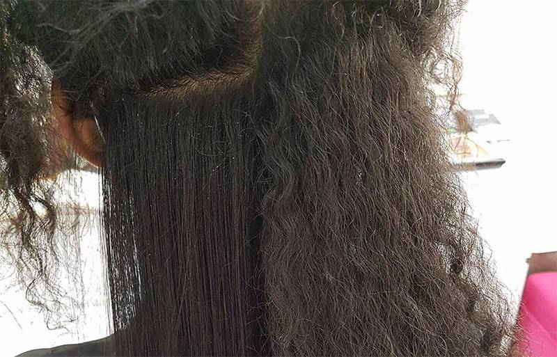 Keratynowe prostowanie włosów - efekt przed i po