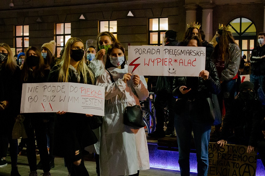 Strajk Kobiet 2020 Lublin. Uczniowie i studenci poparli protest w obronie praw kobiet