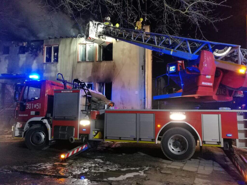 Pożar budynku mieszkalnego przy ul. Wrońskiej 5B w Lublinie | fot. KM PSP Lublin
