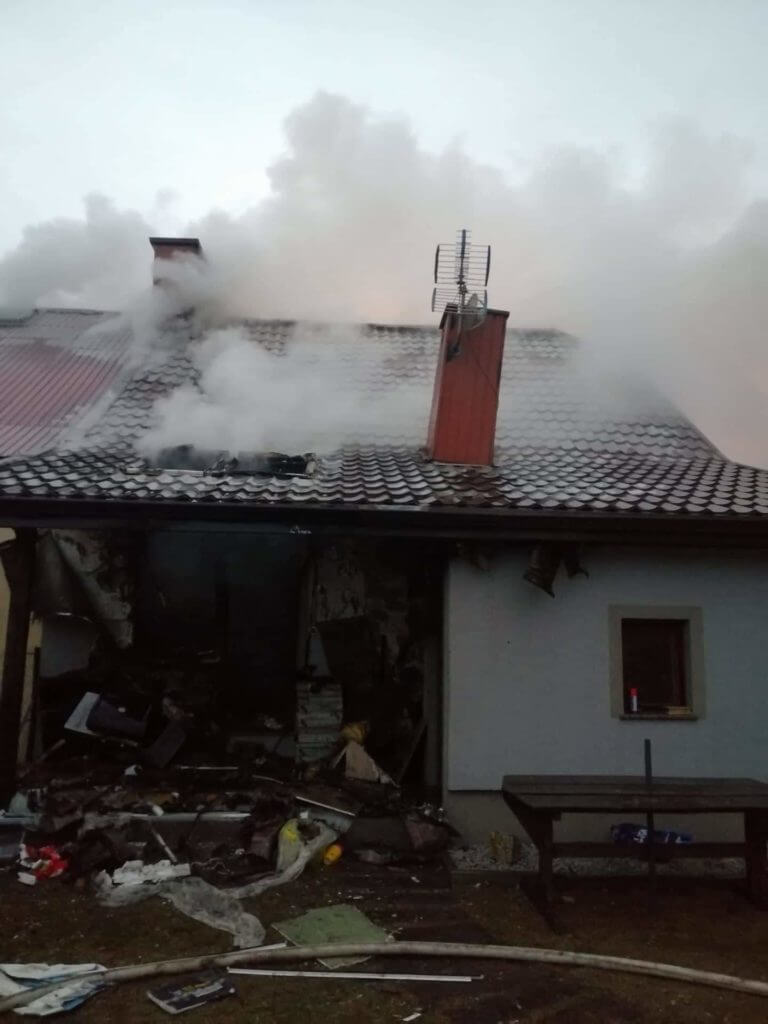 Wybuch gazu w Podedwórzu | fot. KP PSP Parczew