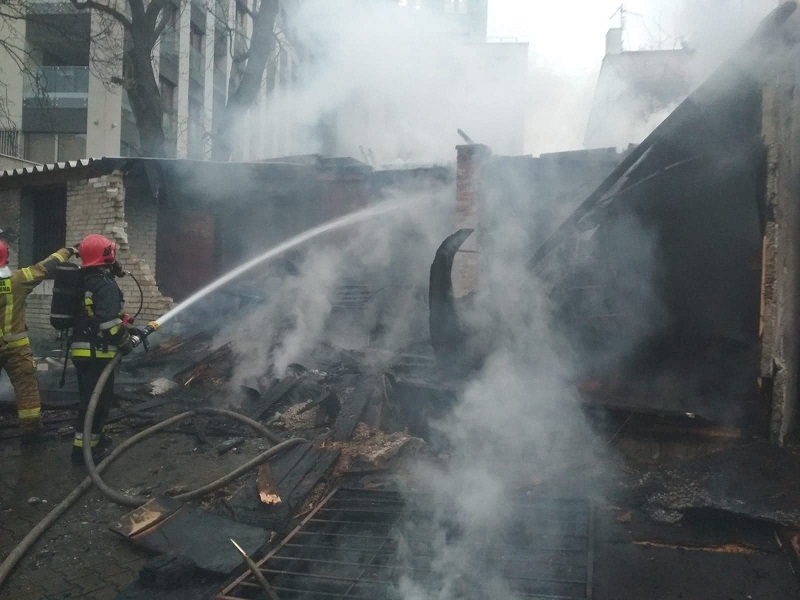 Pożar garażu przy ul. 3 Maja w Lublinie