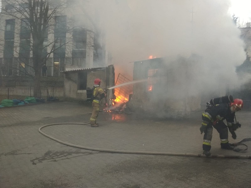 Pożar garażu przy ul. 3 Maja w Lublinie