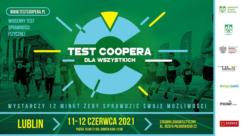 Test Coopera 11-12 czerwca 2021 r. na stadionie lekkoatletyczny w Lublinie