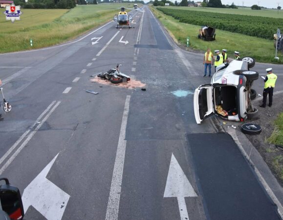Tragiczny wypadek z udziałem motocyklisty i kierowcy samochodu w Krasnymstawie