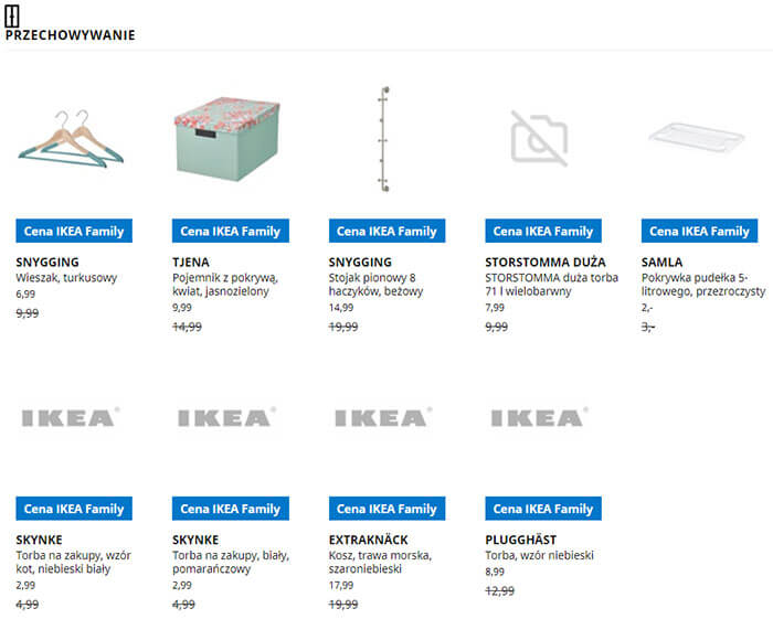 Wyprzedaż IKEA Lublin, dział PRZECHOWYWANIE
