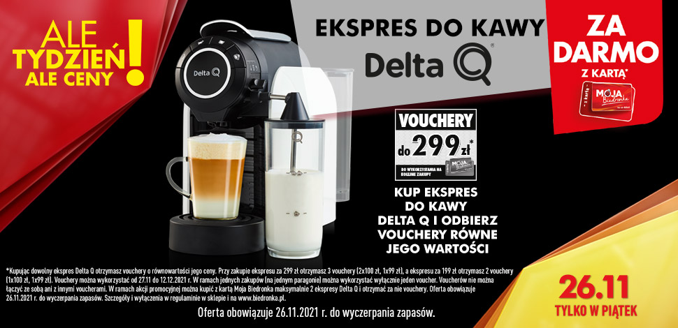Ekspres do kawy Delta Q za darmo w Biedronce