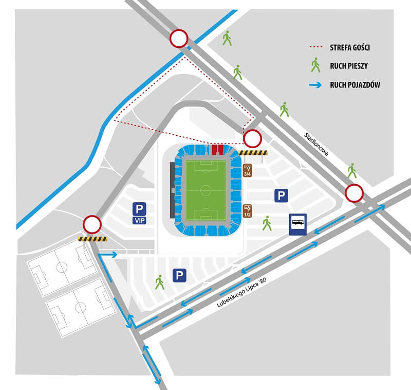 Mapa przed meczem Motor Lublin - Legia Warszawa
