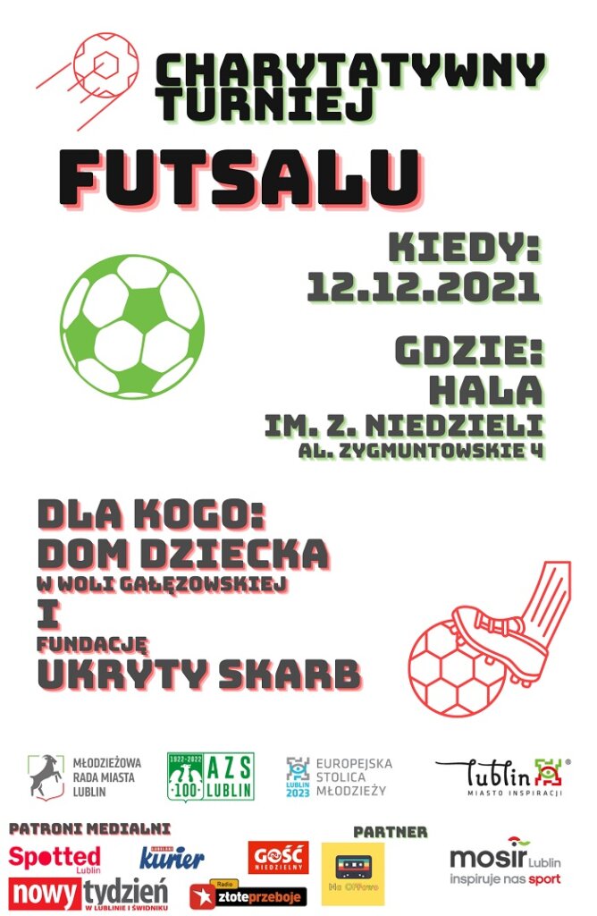 Plakat Charytatywnego Turnieju Futsalu
