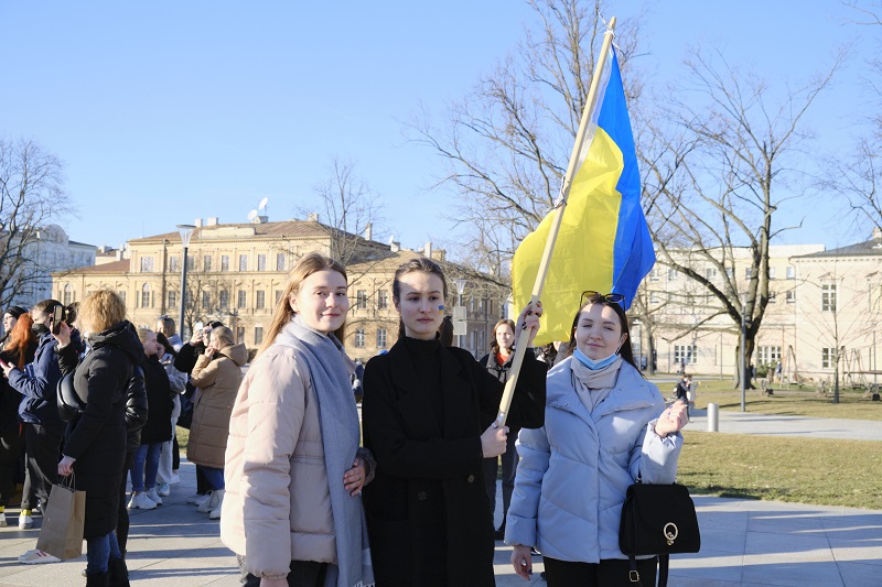 Wiec solidarności z Ukrainą w Lublinie