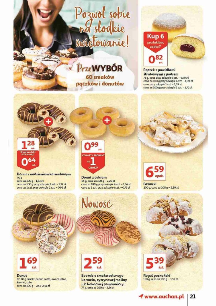 Tłusty czwartek w Auchan 2022 - promocje na pączki i donuty