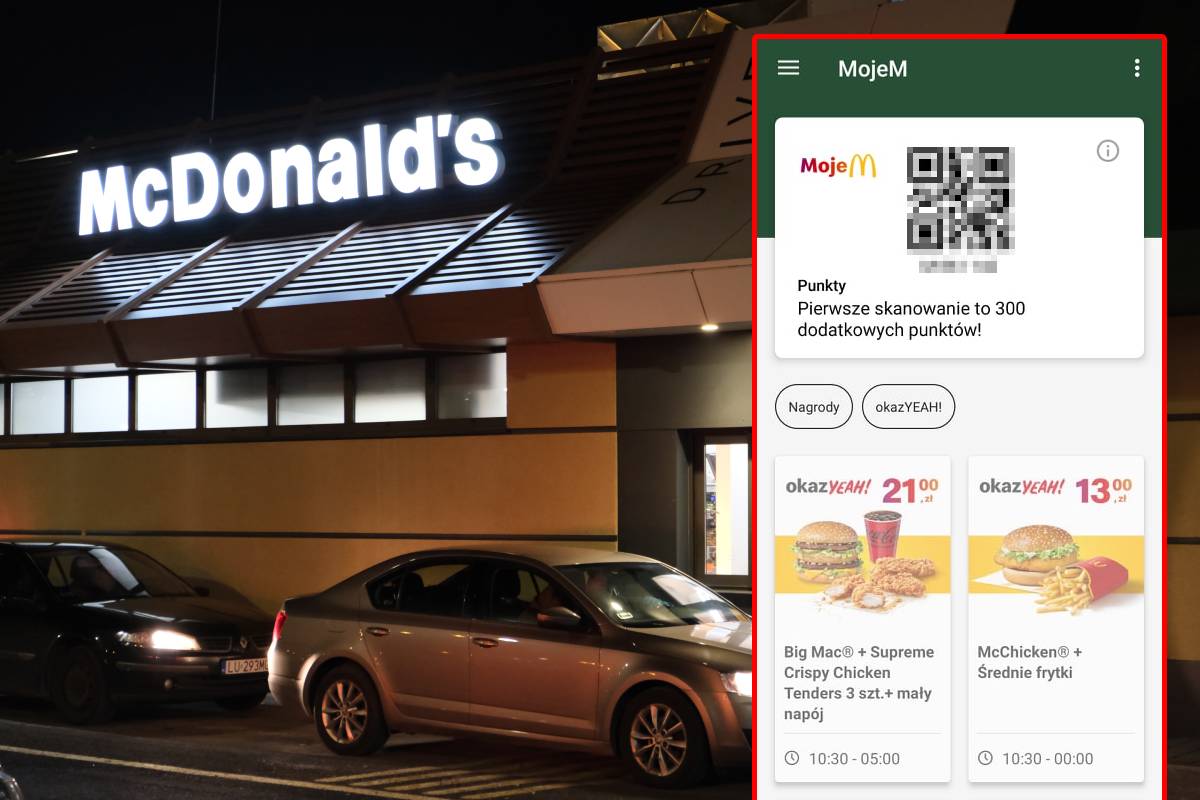 MojeM w aplikacji McDonalds - zbieraj punkty za zakupy i wymieniaj je na nagrody