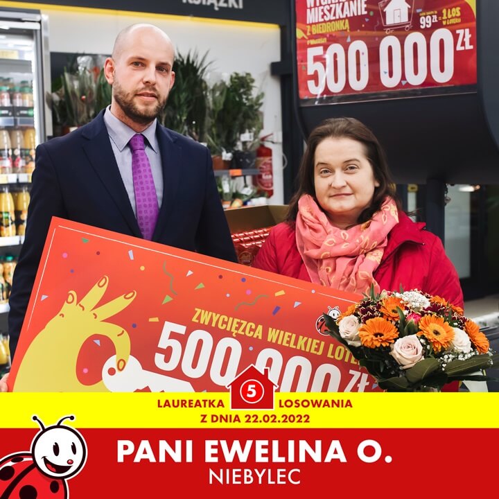 Ewelina O. z Niebylca wygrała 500 tysięcy złotych w Wielkiej Loterii Biedronki