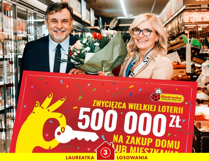 Krystyna z Nowego Targu wygrała 500 tysięcy złotych w Wielkiej Loterii Biedronki