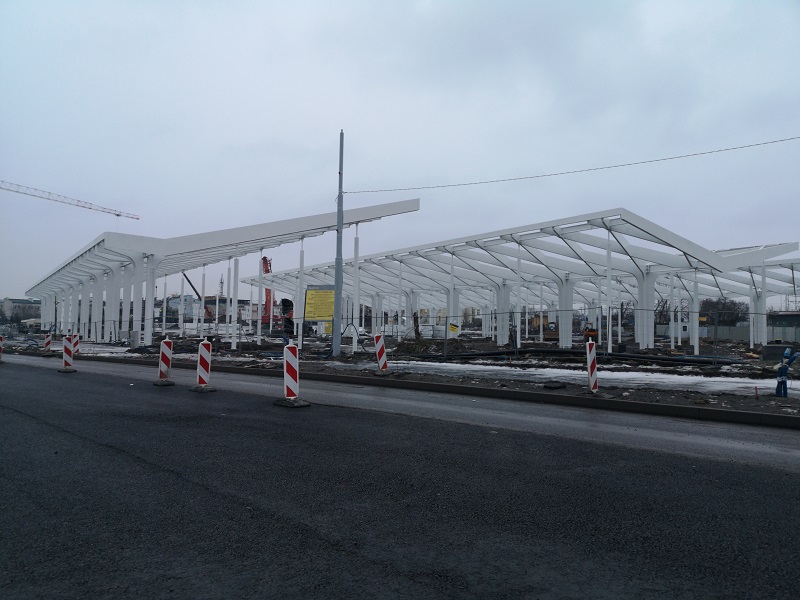 Budowa peronów nowego dworca autobusowego