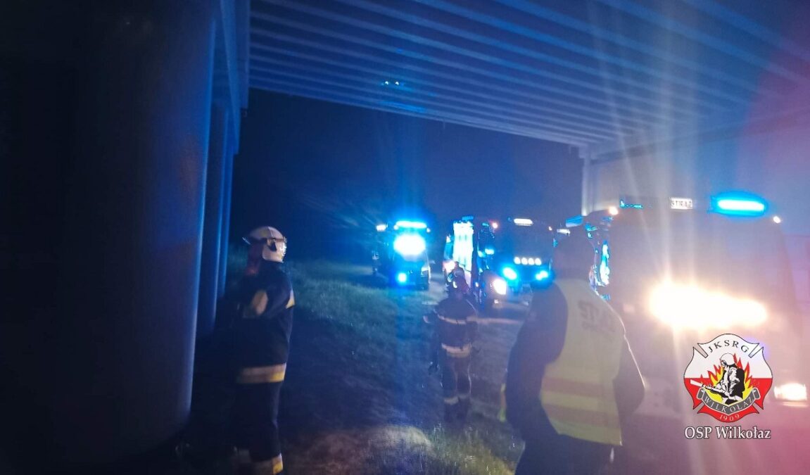 Mężczyzna potrącony przez pociąg pod wiaduktem S19 w Wilkołazie Trzecim