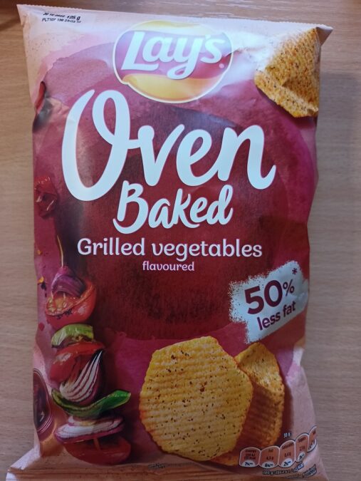 Lay’s Oven Baked Grilled vegetables flavoured 50% less fat – pieczone formowane chipsy ziemniaczane o smaku grillowanych warzyw, 125 g