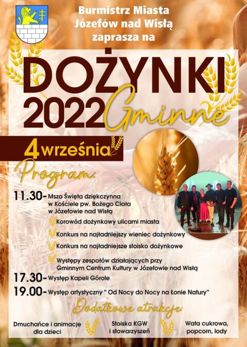 Dożynki Gminy Józefów nad Wisłą 2022 - program