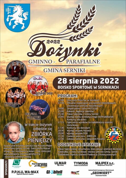 Dożynki Gminy Serniki 2022 – program