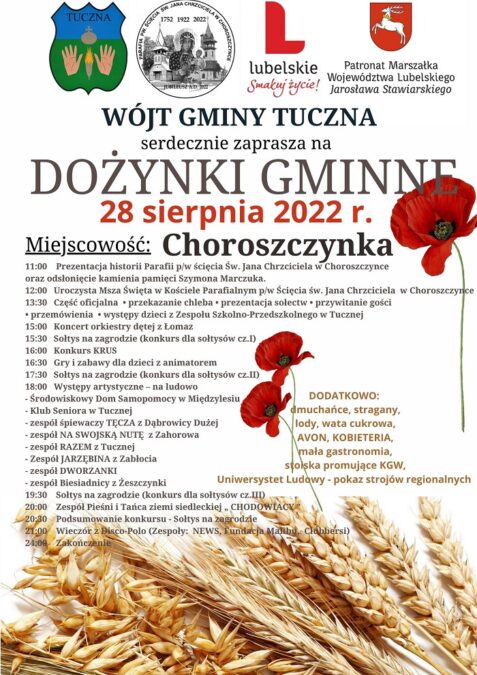 Dożynki Gminy Tuczna w Choroszczynce 2022 - program