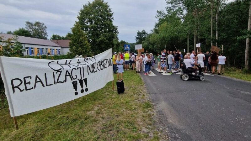 Protest mieszkańców Nowej Jedlanki
