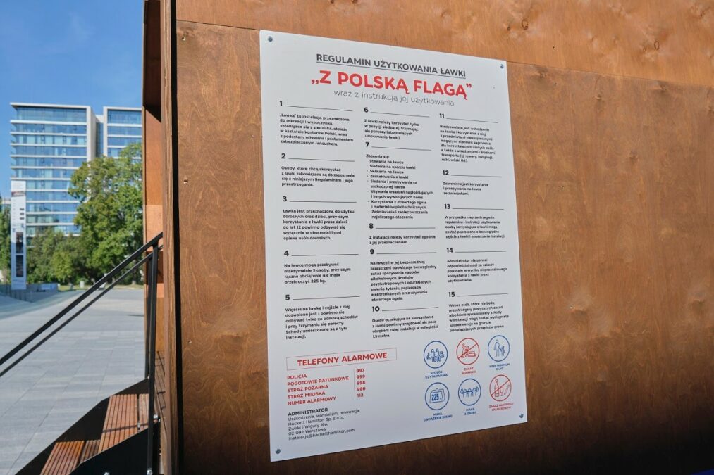 Regulamin ławki patriotycznej w kształcie Polski