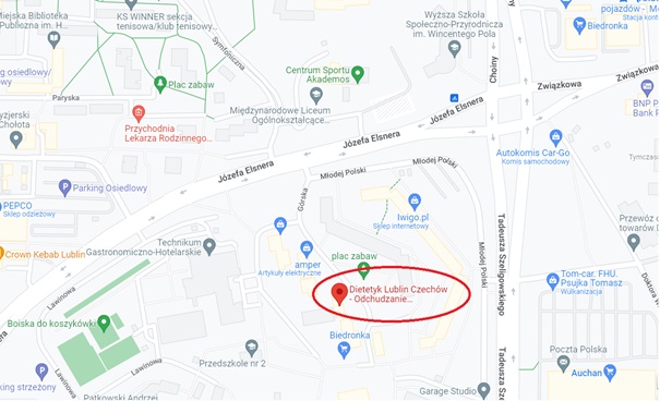 Mapa dojazdu Projekt Zdrowie Lublin Czechów