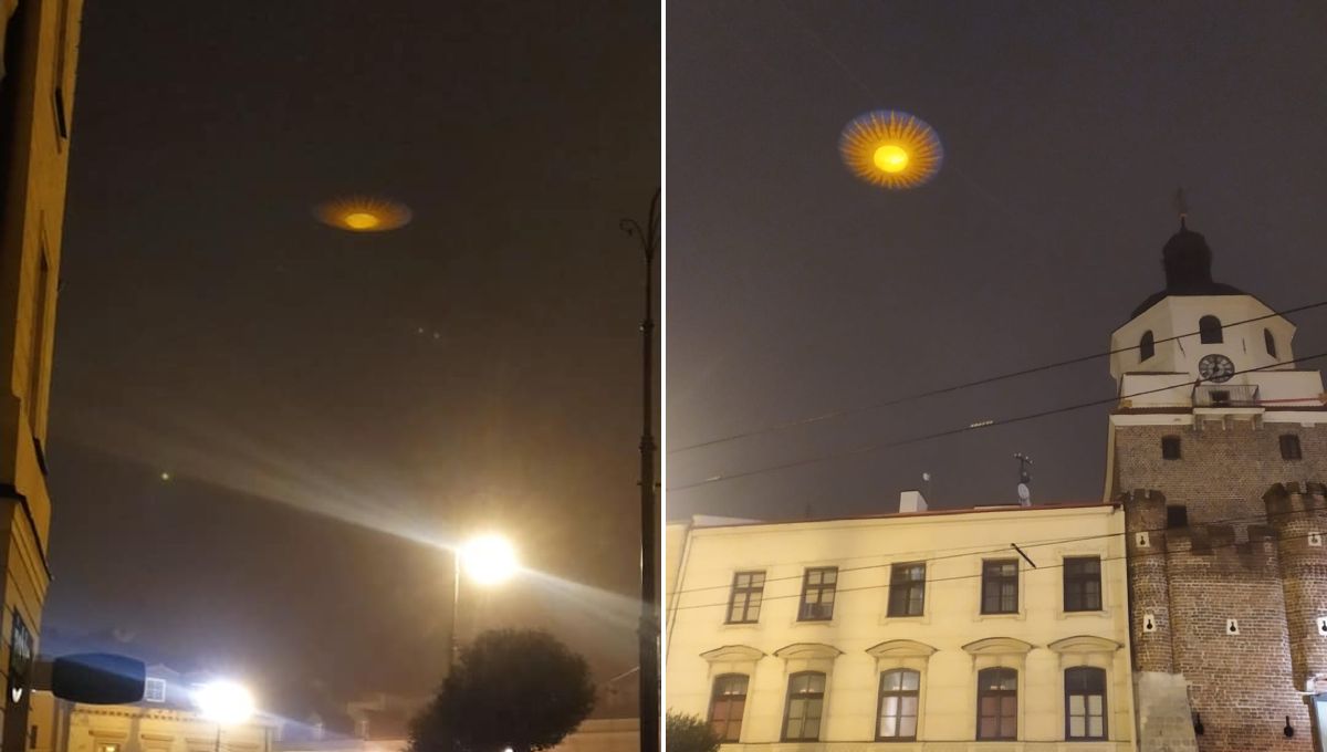 Ufo nad Lublinem. Instalacja artystyczna przyciąga uwagę mieszkańców i turystów, zwłaszcza nocą