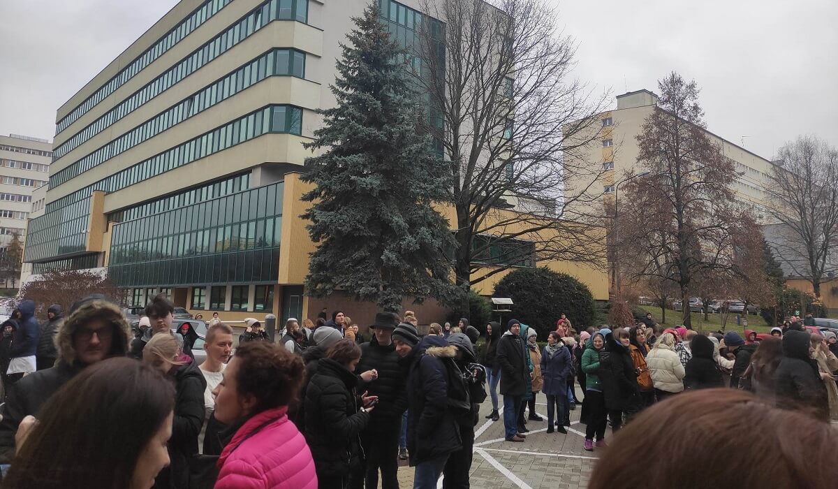 Ewakuacja studentów Uniwersytetu Przyrodniczego w Lublinie