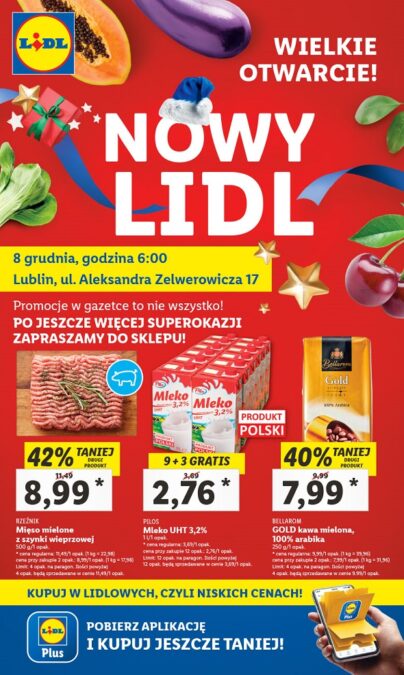 Gazetka promocyjna na otwarcie sklepu Lidl przy ul. Zelwerowicza w Lublinie