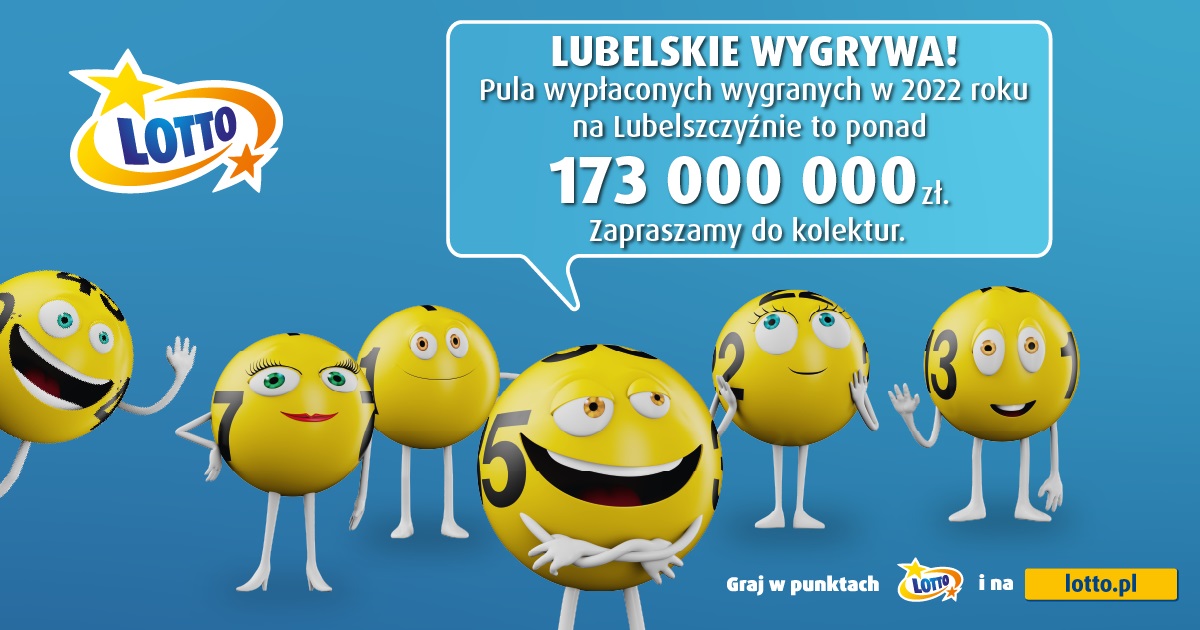 Pula wypłaconych wygranych w 2022 roku na Lubelszczyźnie to ponad 173 mln złotych
