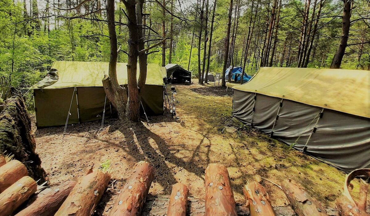Obóz harcerski w lesie