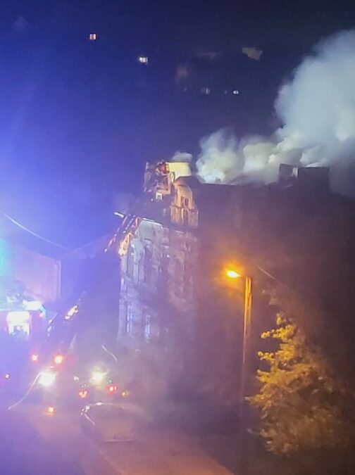 Pożar pustostanu przy ul. Dolnej Panny Marii w Lublinie