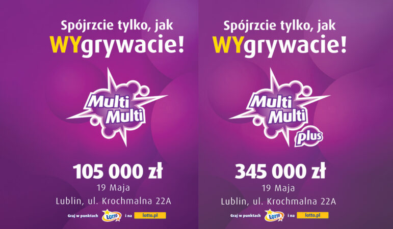 450 000 zł - wygrana w Multi Multi i Multi Multi Plus w kolekturze Lotto przy ul. Krochmalnej 22A