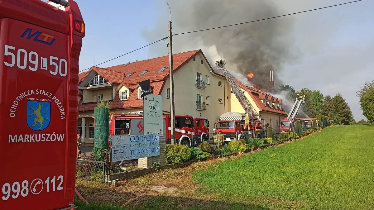 Pożar hotelu W Krainie Alicji w Nałęczowie