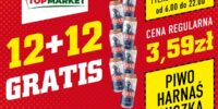 Promocja na piwo Harnaś 12+12 w Top Market