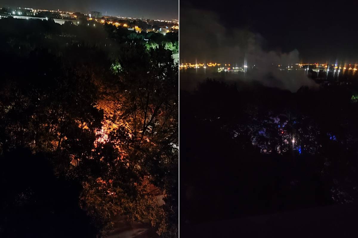 Nocny pożar samochodu na osiedlowym parkingu przy ul. Paderewskiego