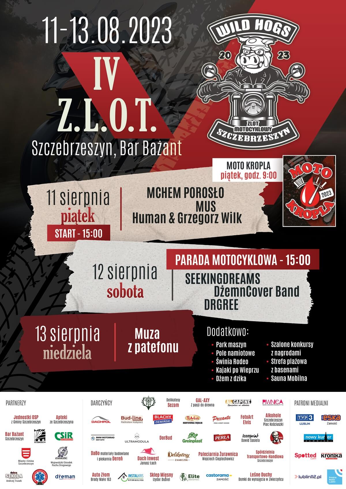 Plakat zlot motocyklowy w Szczebrzeszynie