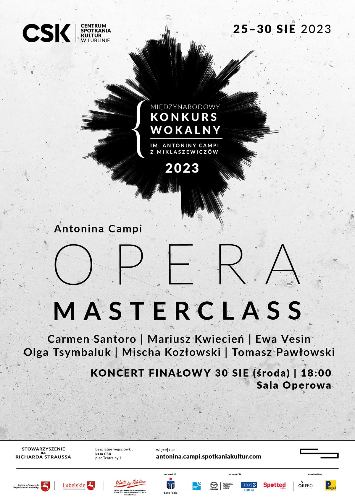 Plakat Antonina Campi Opera Masterclass 2023