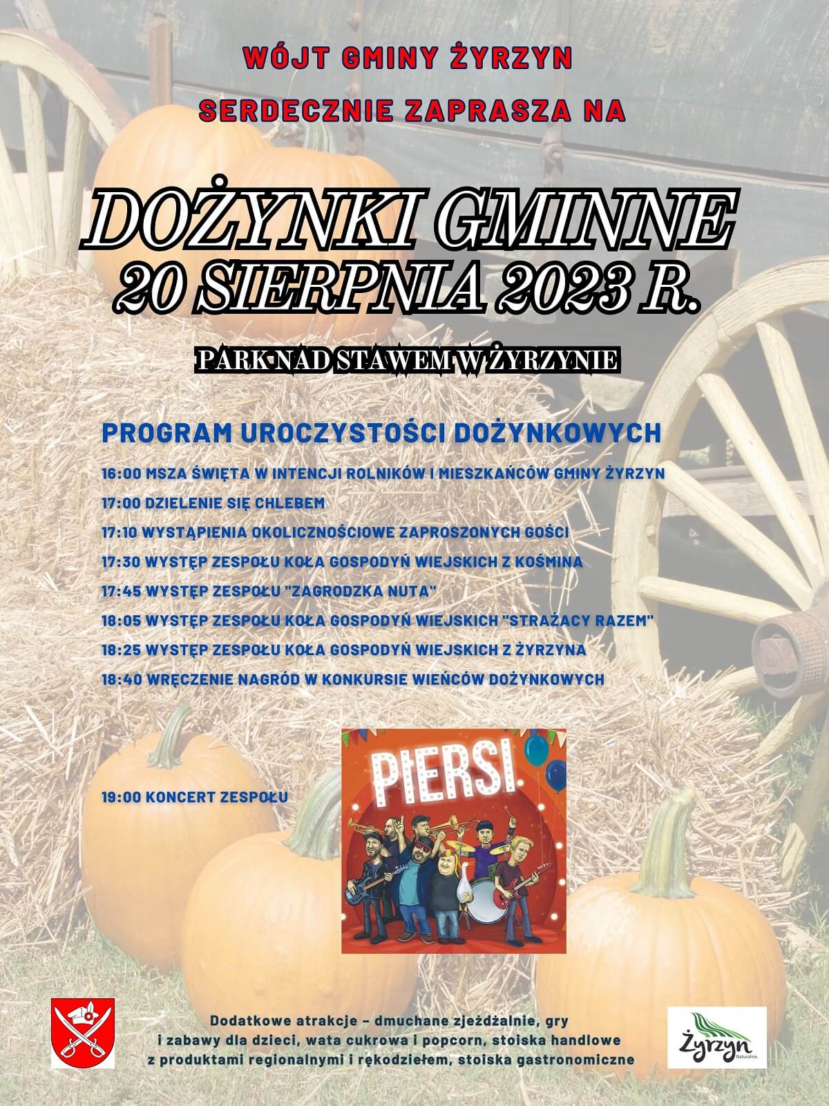 Dożynki w Żyrzynie 2023 - plakat, program wydarzenia