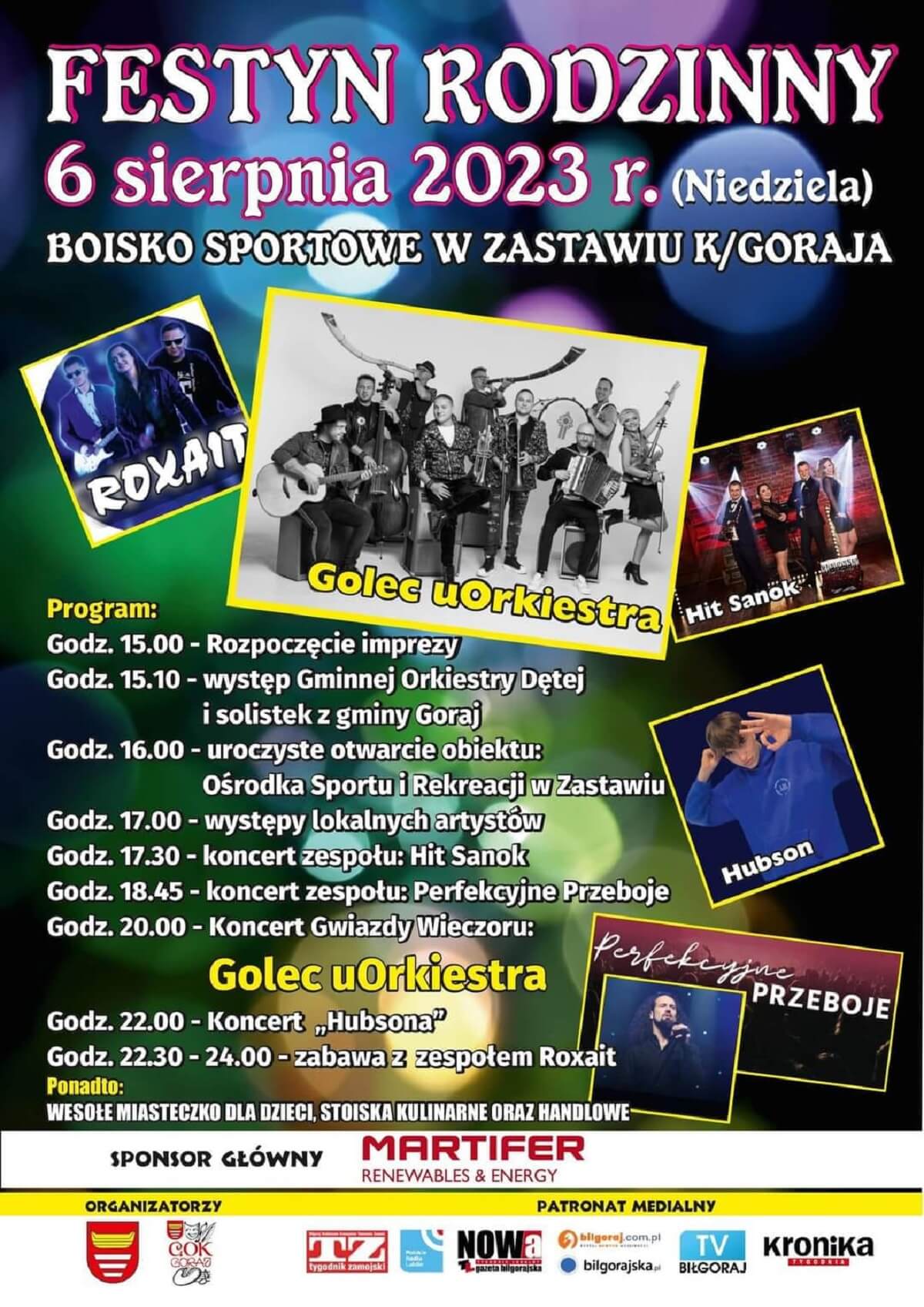 Festyn Rodzinny w Zastawiu koło Goraja 2023 - plakat, program wydarzeń
