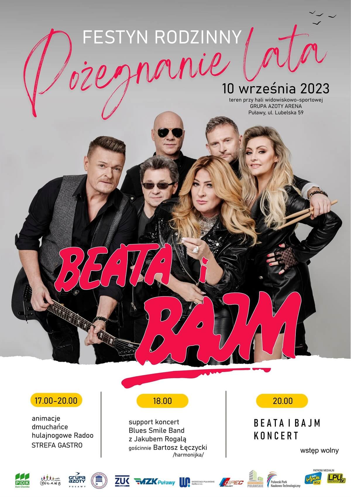 Festyn Pożegnanie Lata w Puławach 2023 - plakat, program wydarzenia
