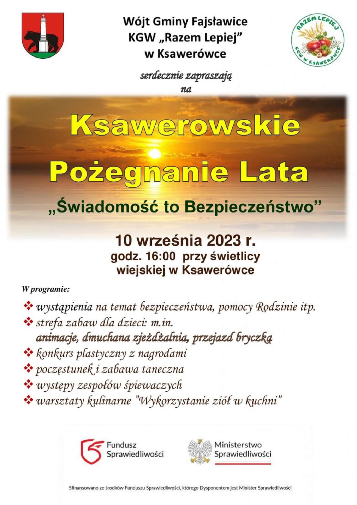 Ksawerowskie Pożegnanie Lata 2023 - plakat, program wydarzenia